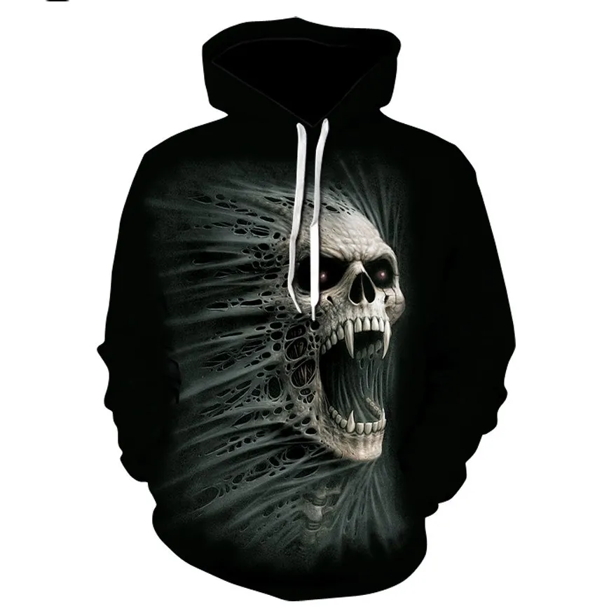 

2019 New Terrior 3D Skull Hoodies Men Hoody Printed Tracksuit Casual Sweatshirt Long Sleeve Coat Streatwear Pullover DropShip