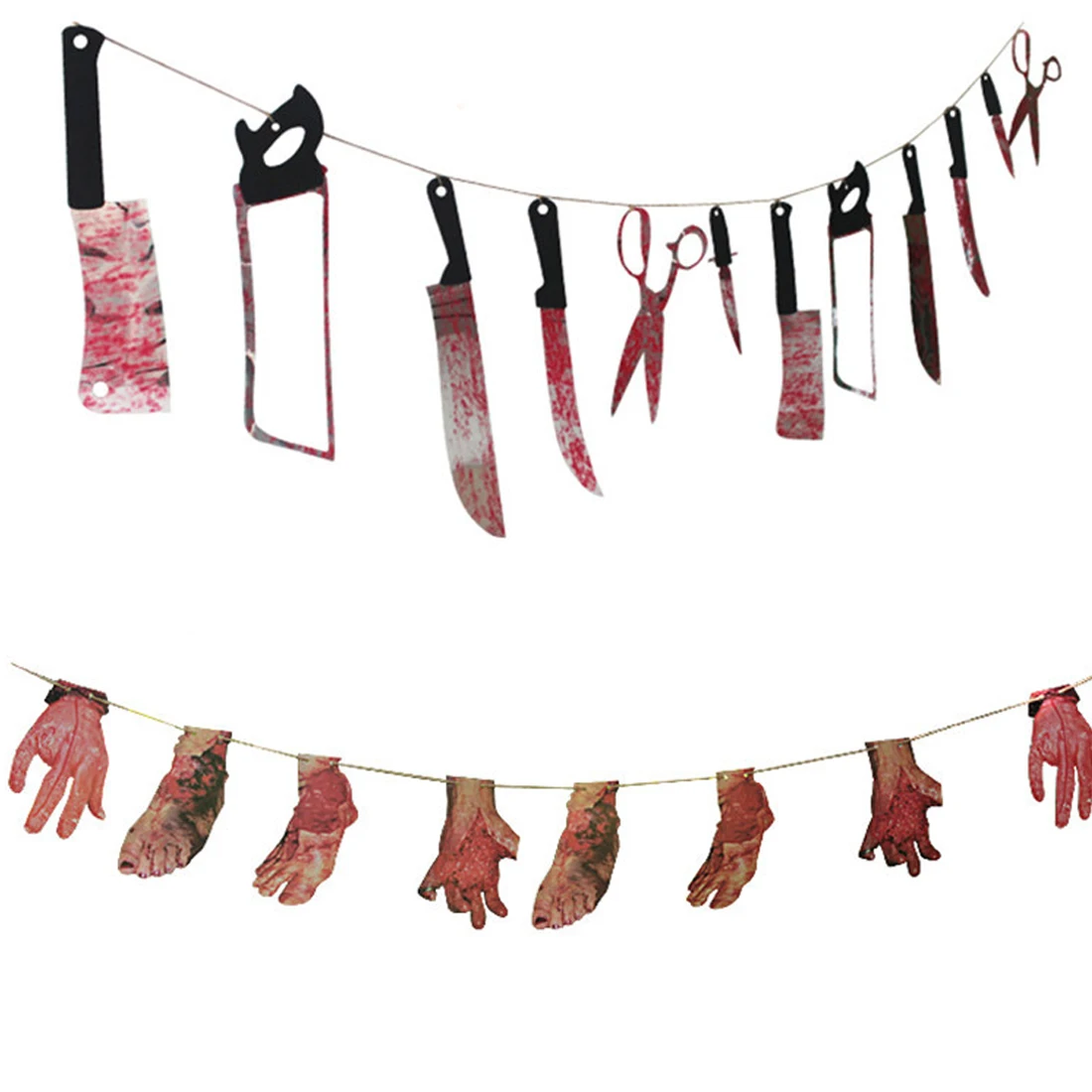 Scary Halloween Party Hanging Banner Outdoor Garland Haunted House Props Decor