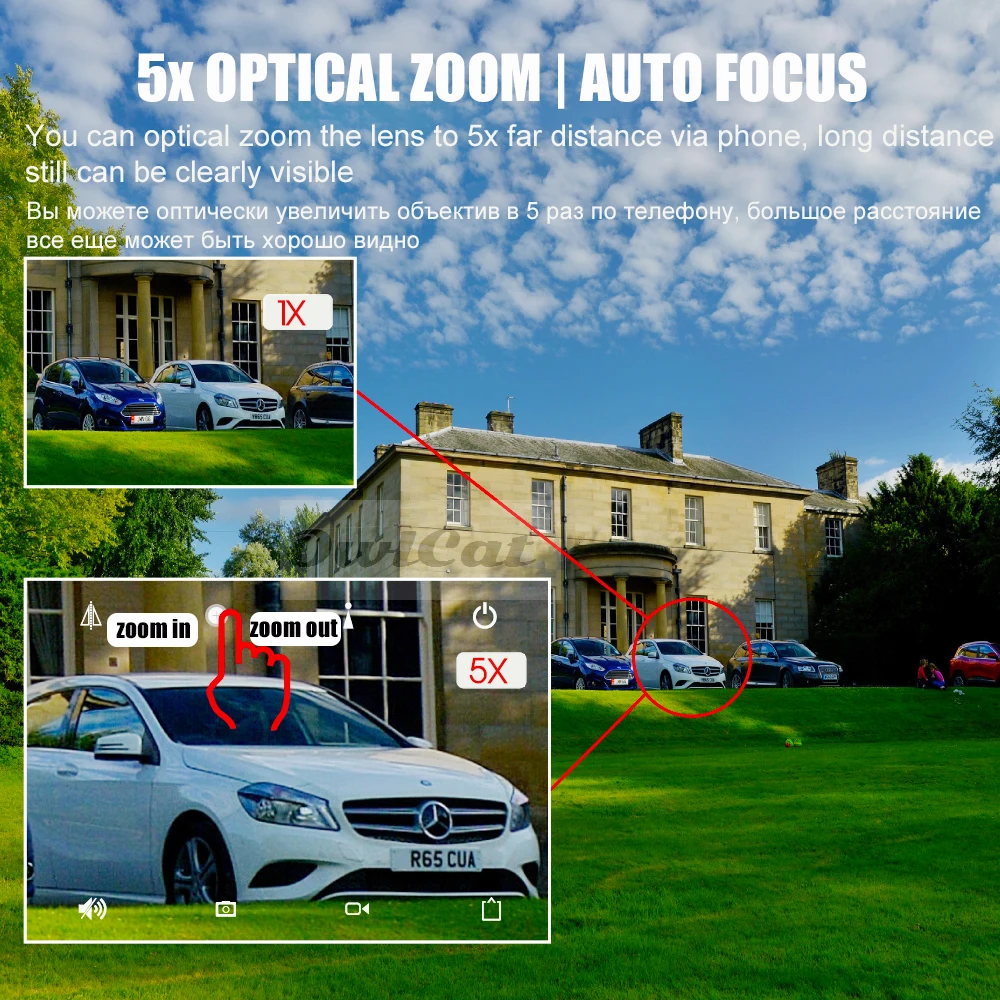 Comprar OwlCat SONY CMOS Wifi Domo IP Cámara x5 Zoom óptico al aire libre impermeable IR PTZ CCTV HD 2MP 5MP micrófono ranura de memoria