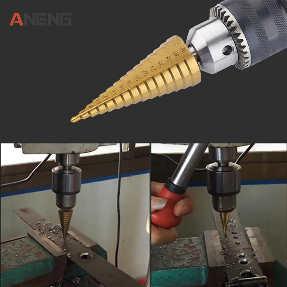 1pc 4-12/4-20mm HSS Spiral Center Step Drill Bit Solid Carbide Mini Drill Accessories Titanium Step Drill Bit