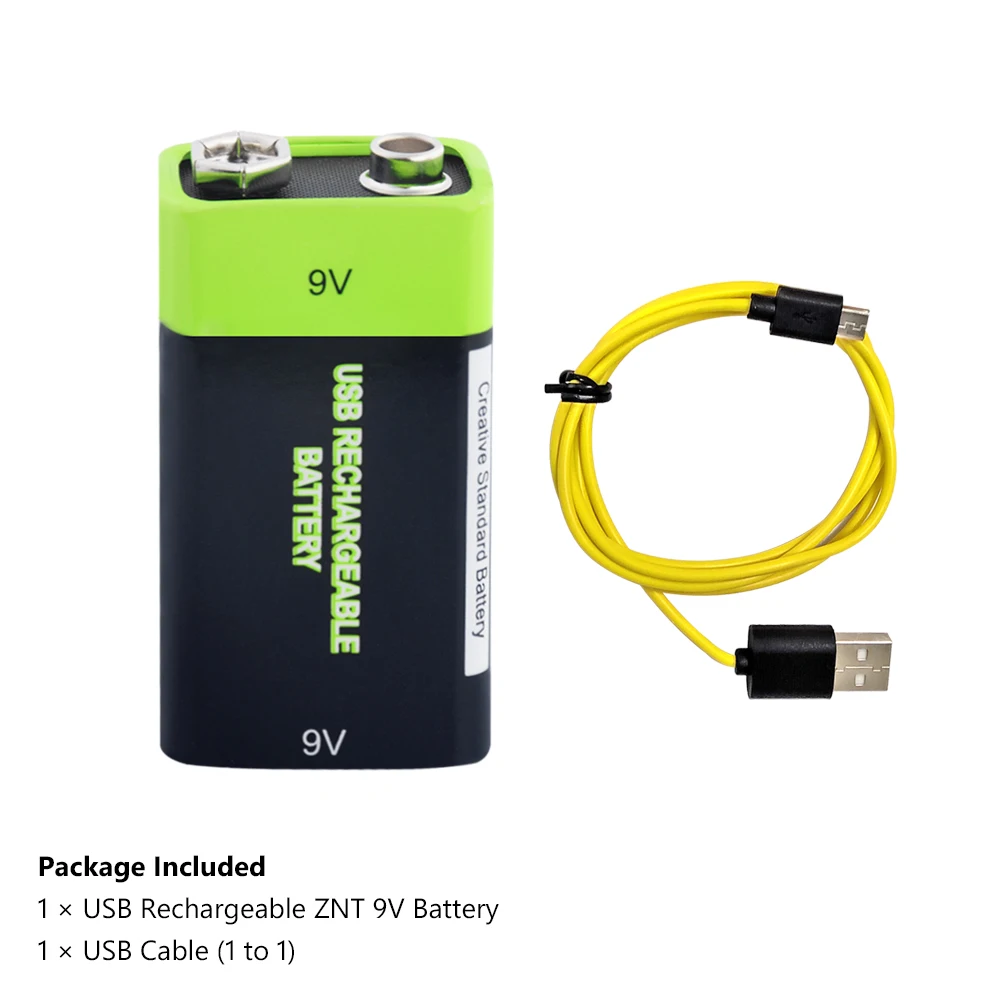 1 шт 400mAh 9 V Micro USB ZNT батарея с US/EU/UK настенное автомобильное зарядное устройство 9 напряжение перезаряжаемые Полимерные литий-ионные аккумуляторы - Цвет: 1pc with usb cable