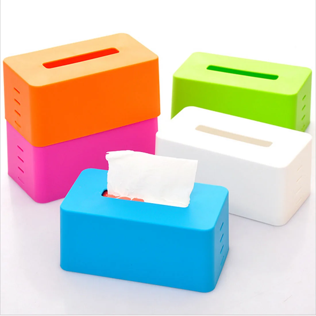 Colorful stepped toilet paper tissue boxes base adjustable lifting car