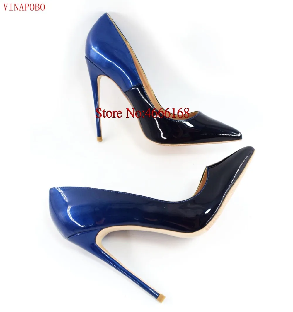 

Brand Shoes Woman High Heels Pumps High Heels 12CM Women Shoes Wedding Shoes Pumps Black Blue Gradient color Shoes Stiletto Heel