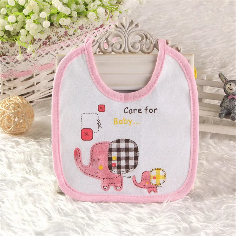 1 PC Baby Bibs Newborn Cotton Elephant Cartoon Girls Boys Baby Bibs Gift Towel Feeding Stuff Burp Cloth Letter Waterproof