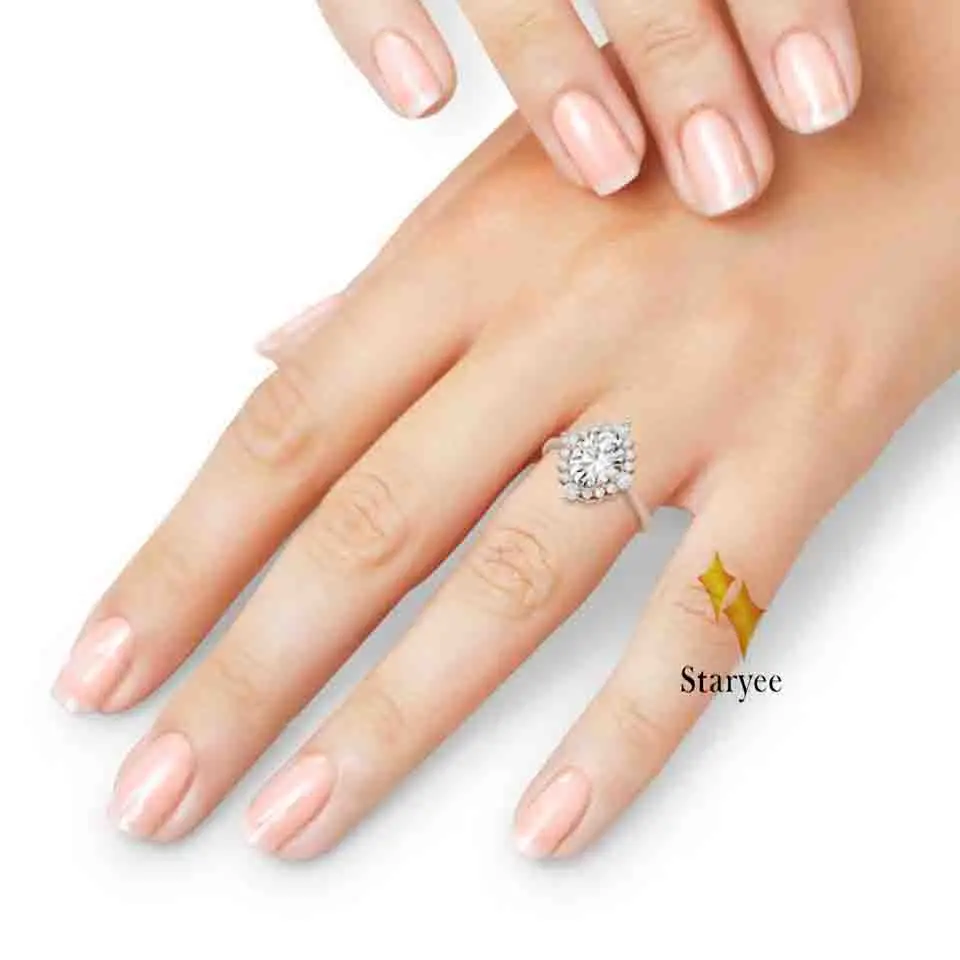 2.1CT с подлинным муассанитом Charles& Colvard бренд Твердые 18 К желтого золота обручальные Алмазный Муассанит Halo Кольца для женщин
