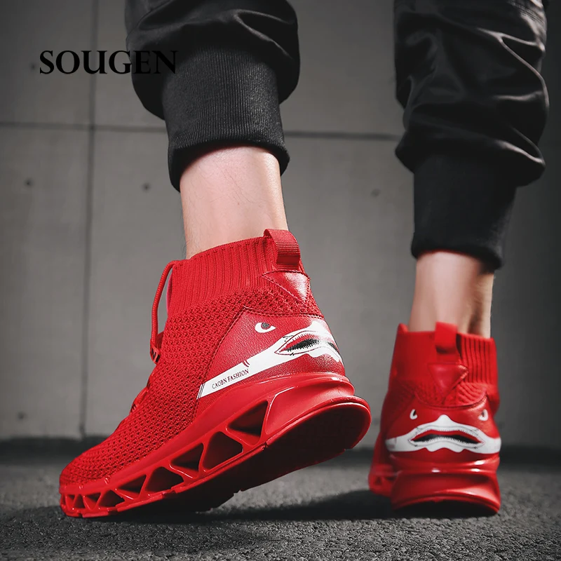 

Shark Male Shoes Adult Chaussure Homme Krasovki Men High Top Shoes Slip Shoes Sneakers Platform Men Shoes Superstar