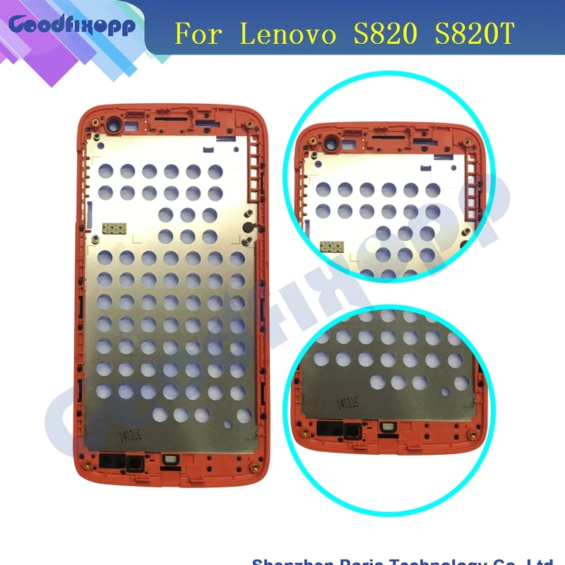 LEN002 Original LCD Holder Screen Front Frame For Lenovo S820 S820T Housing Case Replacement Parts With 3M Adhesive (2)