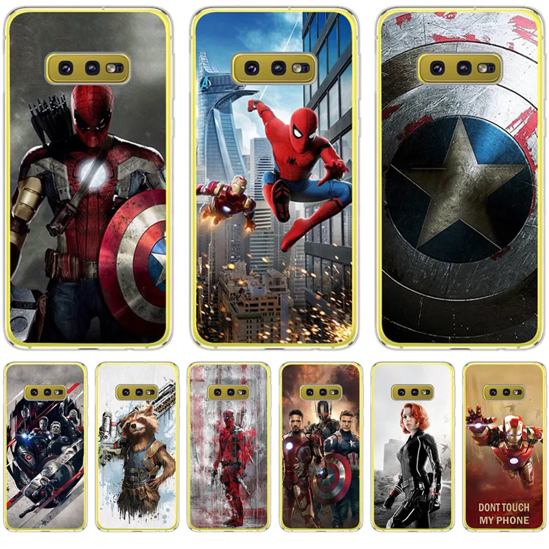 

Luxury Marvel Avengers Deadpool For Samsung Galaxy S6 S7 Edge S8 S9 S10 Plus Lite Note 8 9 Case Cover Silicone Coque Etui Groot