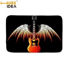 Hugsidea negro anime rojo Gibson Les Paul Guitarras encargo alfombras de bienvenida al aire libre esteras de interior dormitorio tapetes