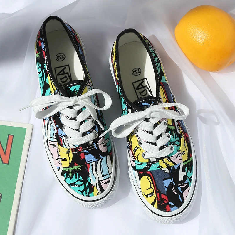 

Woman Shoes Canvas Colorful Sneakers Casual Fashion Lace Up Flats Breathable For Woma
