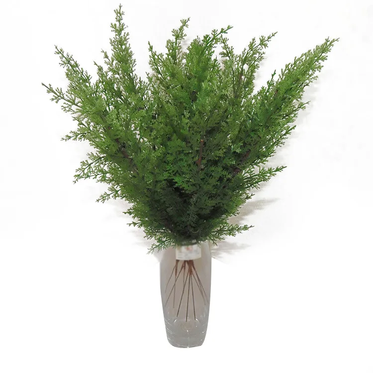 10pcs Artificial Green Cypress Tree Leaf Pine Leaves Branch Wedding Home Decoration Fake Leaves Branches Decor