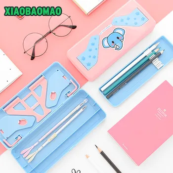 

Hot cartoon animal multi-function with bookshelves pencil case multifunction pencil case stationery box student stationery