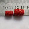 10 unids/lote tallada cinabrio barril perlas de 8,5mm x 13mm, 16x11,5mm Natural cinabrio rojo tubo cuentas para pulsera hecha a mano de joyería ► Foto 2/3