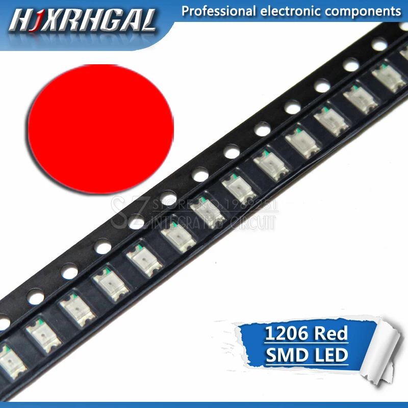 100pcs red 1206 SMD LED diodes light new and original hjxrhgal | Электронные компоненты и принадлежности