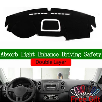 

Double Layer Car Stickers For Volkswagen tiguan 2010 2011 2012 2013-2016 Dashboard Cover Car Accessories Interior Car Decals