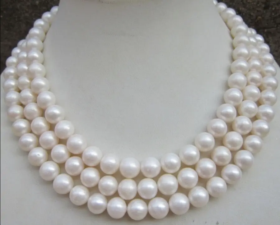 

Free Shipping >>>>> 9-10MM AAA NATURAL PERFECT ROUND SOUTH SEA WHITE PEARL NECKLACE 50