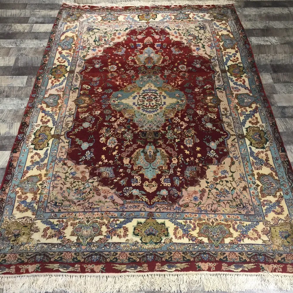 Yilong 4'x6' классический турецкий стиль роскошный красный ковер изысканный Шерсть ковер ручной работы(YHW441S-4.5x6.5