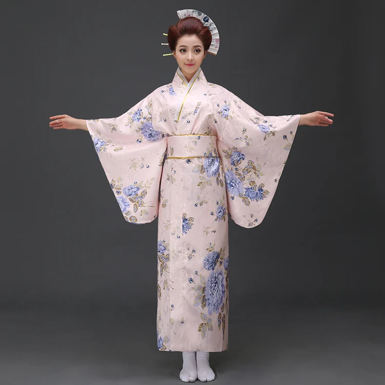 Лидер продаж, классическое традиционное японское женское кимоно юката с Obi, танцевальные костюмы для сцены, один размер HW050 - Цвет: style 3