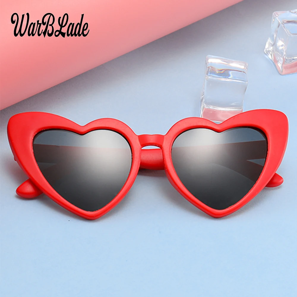 TR90 Kids Polarized Sunglasses Children Heart Sun Glasses Girls Boys Silicone UV400 Child Mirror Baby Eyewear Gafas