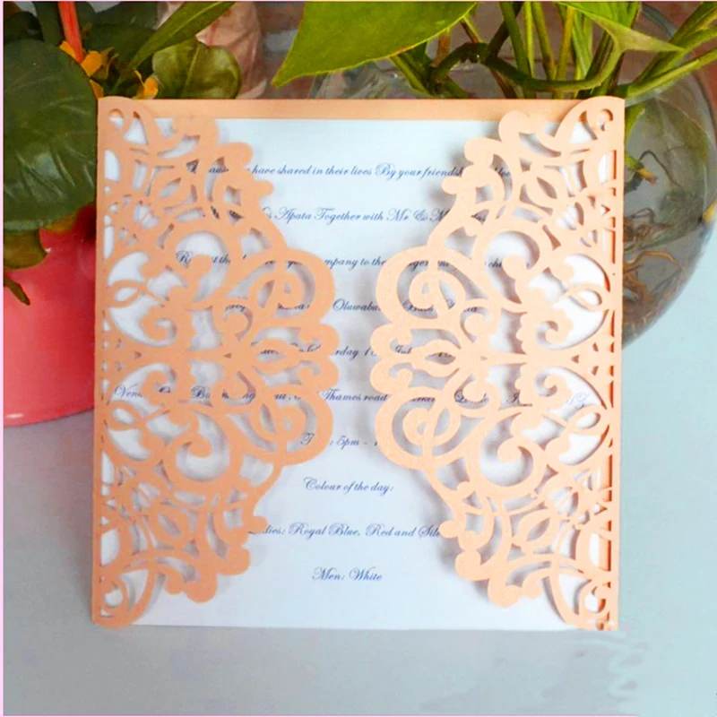 50 шт./лот элегантная лазерная резка quinceanera пригласительные свадебные