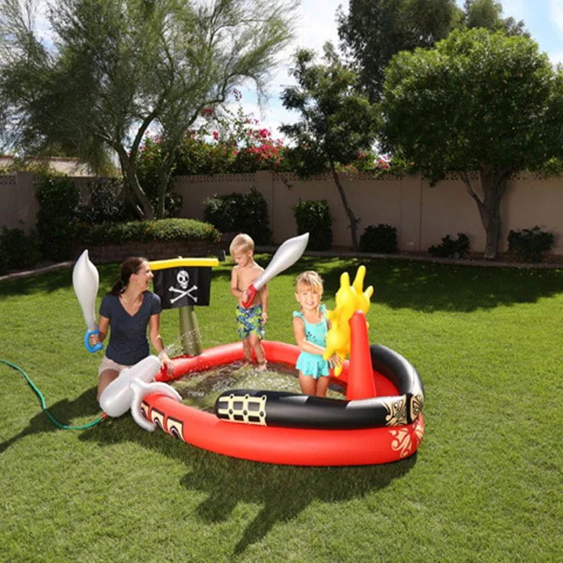  Summer Baby Fun Play Water Park Corsair Pools Spray Water inflatable Pirate Boat For Outdoor Garden