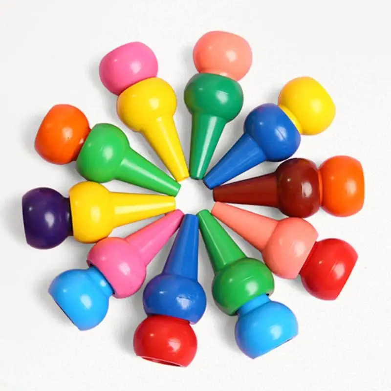 12 шт. нетоксичный детский карандаш для рисования детский безопасный цветной карандаш детские 3D пальчиковые художественные принадлежности детский сад детские школьные принадлежности - Color: Multicolor