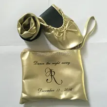 Портативный дамы офис любимые золотые плоские туфли складной rollable обувь