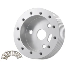 25 мм Серебряный аксессуар для автомобиля ступица автомобиля Стайлинг 6 отверстий до 3 отверстий руль прокладка более высокий ломтик алюминиевый литой адаптер