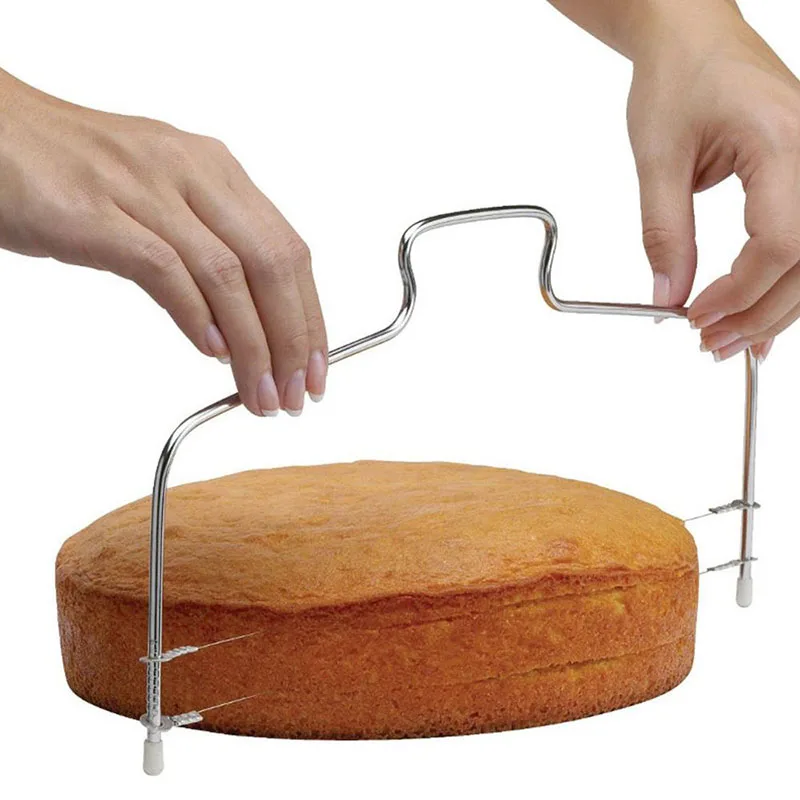 

Double Line Adjustable Baking Tools Cake Bread Slicer Cutter Strings Knife Soap Knife DIY Mould Stainless Steel Cake Tools 1pc