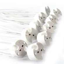 10 шт./лот, MR16 MR11 GU5.3 G5.3 Лампа база соединительный кабель, MR16 лампа цоколь MR16 лампа фитинг фиксатор держатель 10 см силиконовый кабель