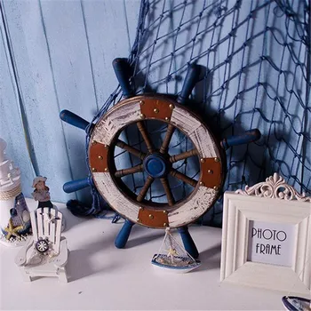 

Creative Wooden Craft American Wood Rudder Figurine Wall Hanging Decoration Home Decoraiton Accessories Gift