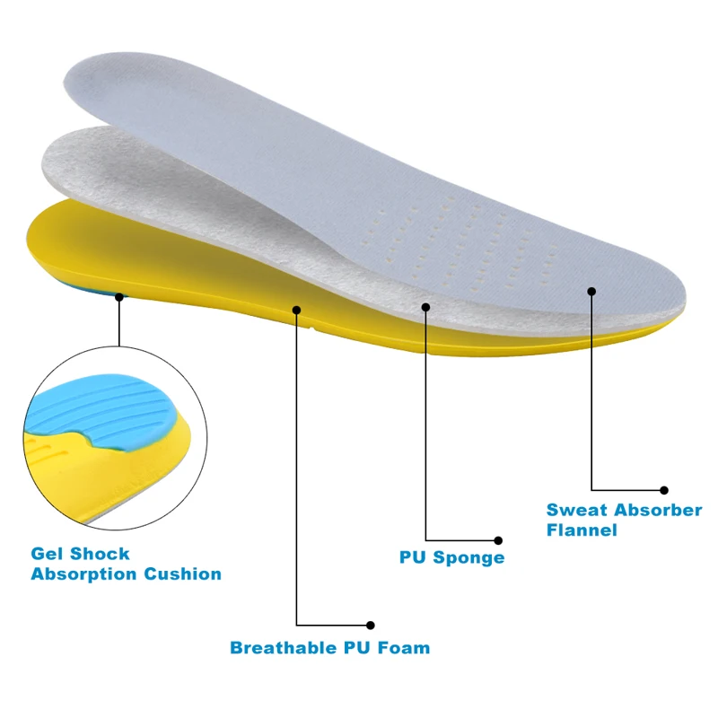 Demine ПУ пена амортизация спортивная обувь колодки мягкий бархат Дезодорант пот-абсорбент профессиональные стельки для ухода за ногами для мужчин и женщин