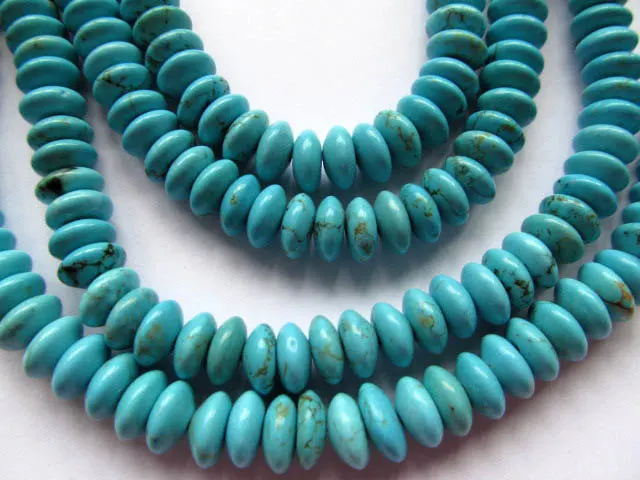 

Howlite Turquoise High quality 2strands 3x6 4xx8 5x10 5x12mm pinwheel Rondelle Abacus Faceted Blue Green jewelry Bead