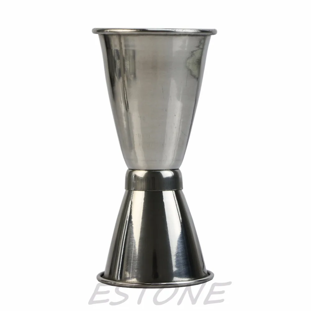 Jigger Single Double Shot Cocktail Shaker Wine Short Measure Cup Drink BarToolVQ