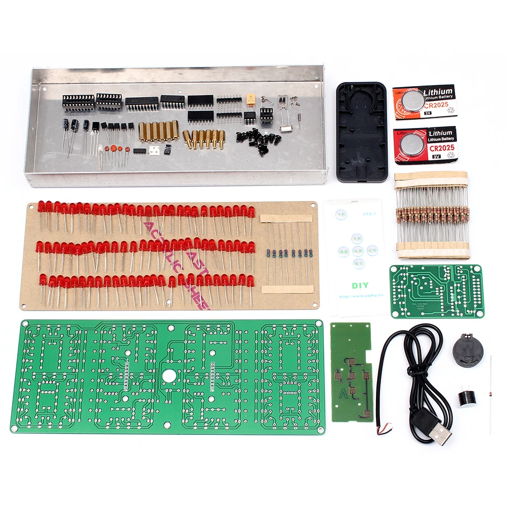 ECL-132 DIY набор синий/красный часы экран дисплей наборы электронный набор с патч пульт дистанционного управления 132 шт 5 мм светодиоды дисплей часы