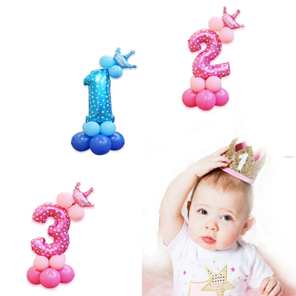 crown number balloons birthday party