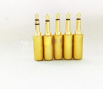 

100pcs free shipping Aluminum gold 3.5mm mono Plug for cable Audio Connector