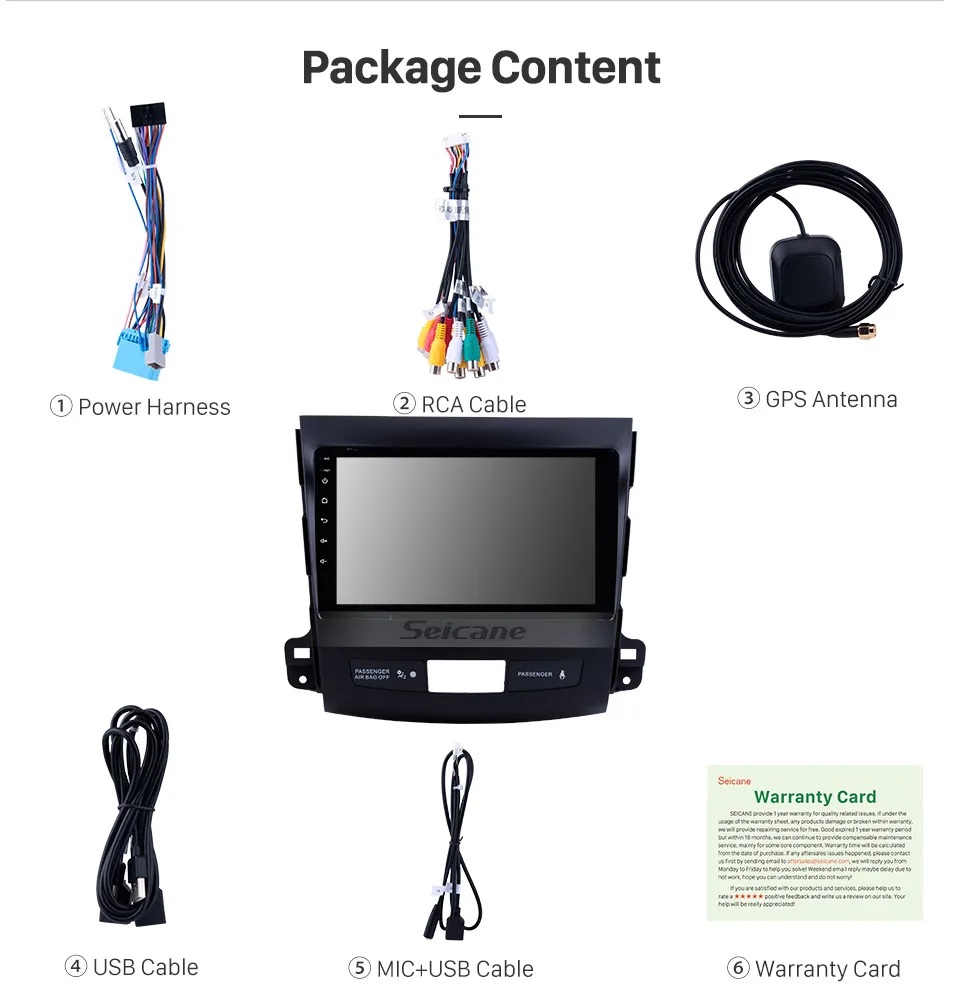 Top Seicane Android 8.0 9 Inch Car Stereo Radio GPS Navigation Multimedia Player For 2006 2007 2008 2009-2014 Mitsubishi OUTLANDER 22
