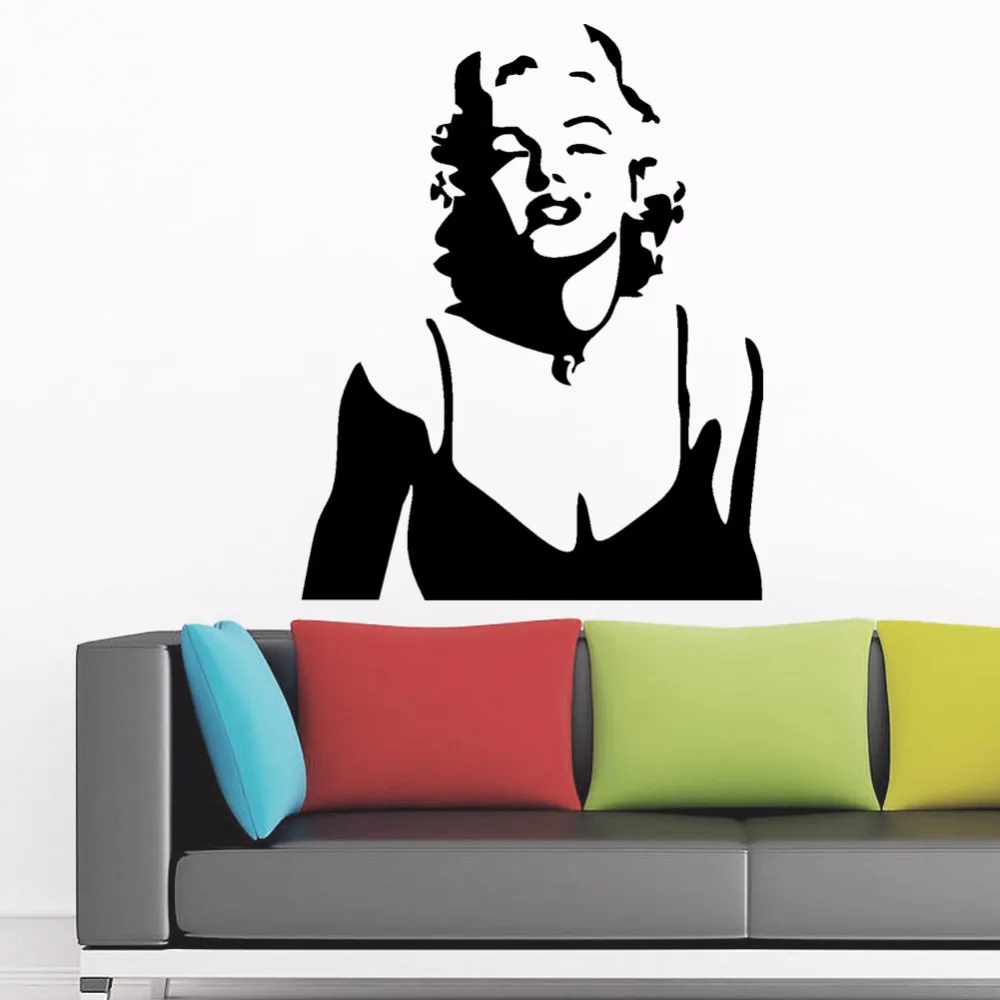 Marilyn Monroe black silhouette Wall Art Decal Home Decor ...