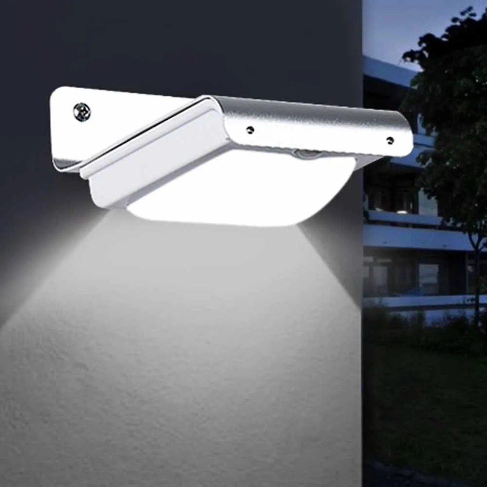

LED Solar light Solar panel Charging Sunshine Outdoor Intelligent Sensor Wall light White Cover Aluminium Light Body High Brigh