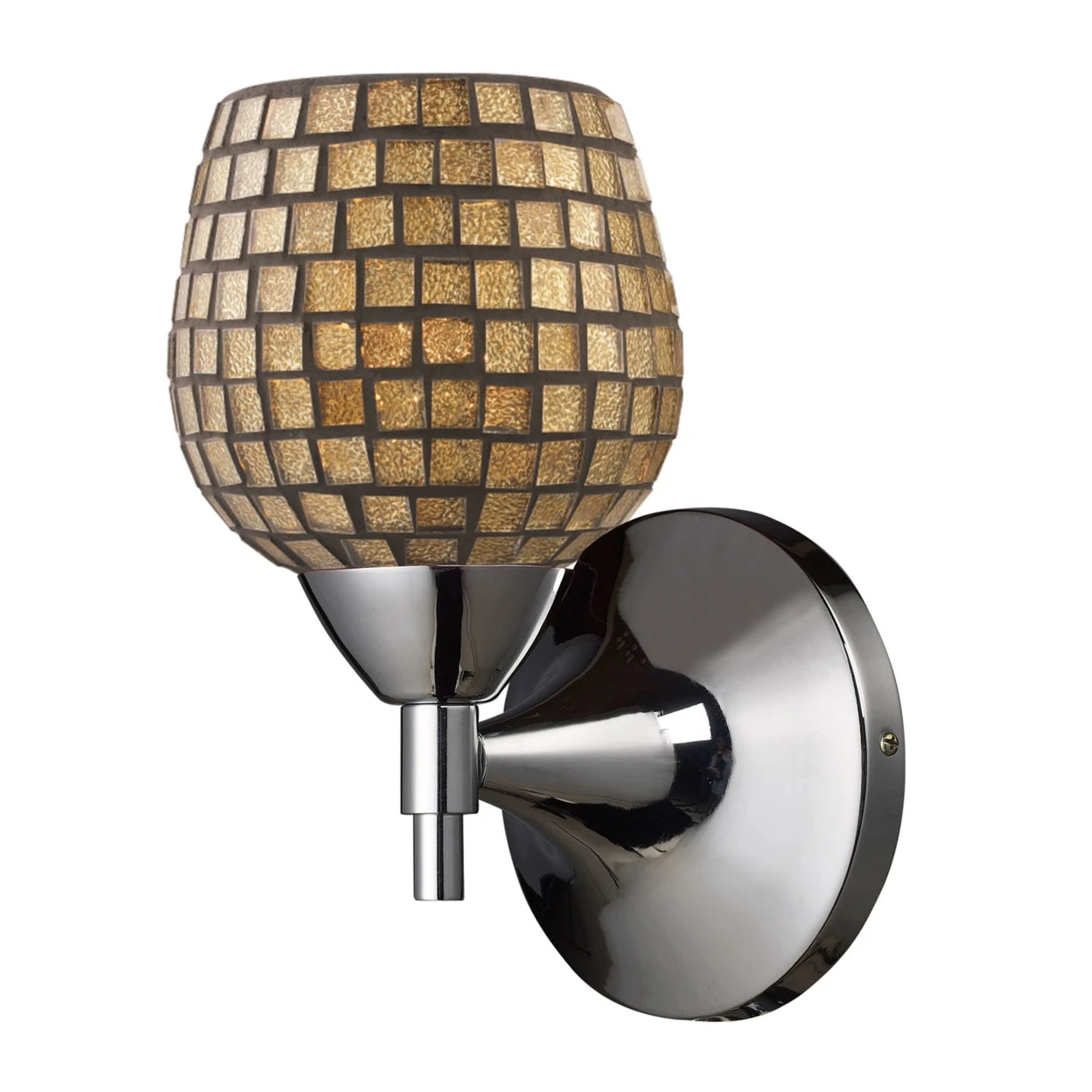 ELK Lighting Celina 1 Light Sconce In Polished Chrome And Gold Glass