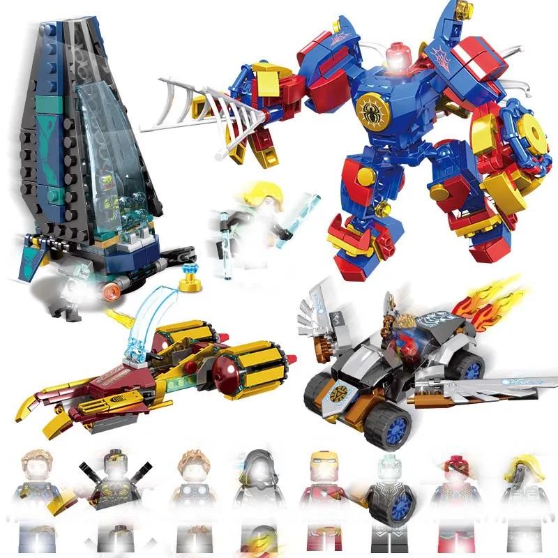 Super Hero Figures Legoings Avengers Captain Marvel Ant Man Wasp Spiderman Black Panther Building Blocks Toys For Children