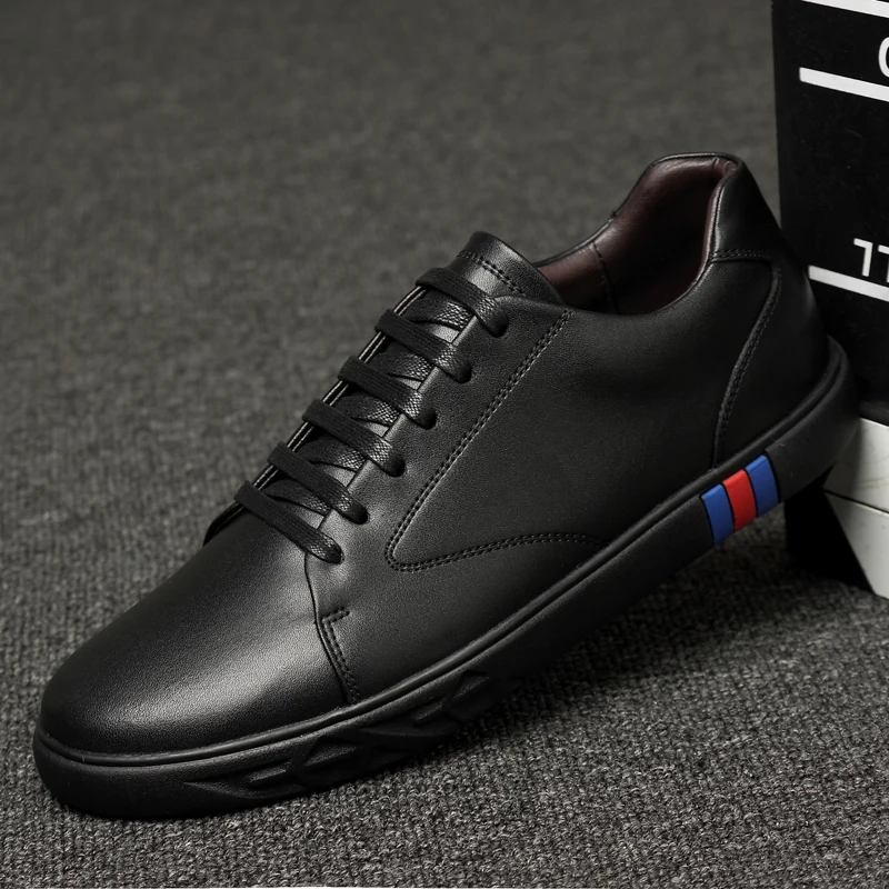 

leisure board shoes men lace up comfortable breathable outdoor fashion casual men high quality genuine leather casual shoes L4