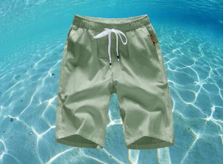 Reviews New Men's Shorts 5 Minutes Loose Casual Cotton and Hemp Trousers Plus size