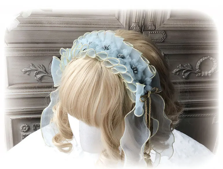 Вишневый снег весной милый головной убор ручной работы Hairband KC ленты для волос Сакура цветок Лолита сладкий розовый слоновой кости мята - Цвет: Мятный