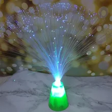 30 см длина RGB Оптическое волокно легкие аккумуляторы тип автоматически изменить цвета Ночной светодиодный свет подарок светодиодный игрушки для детей зеленое дно
