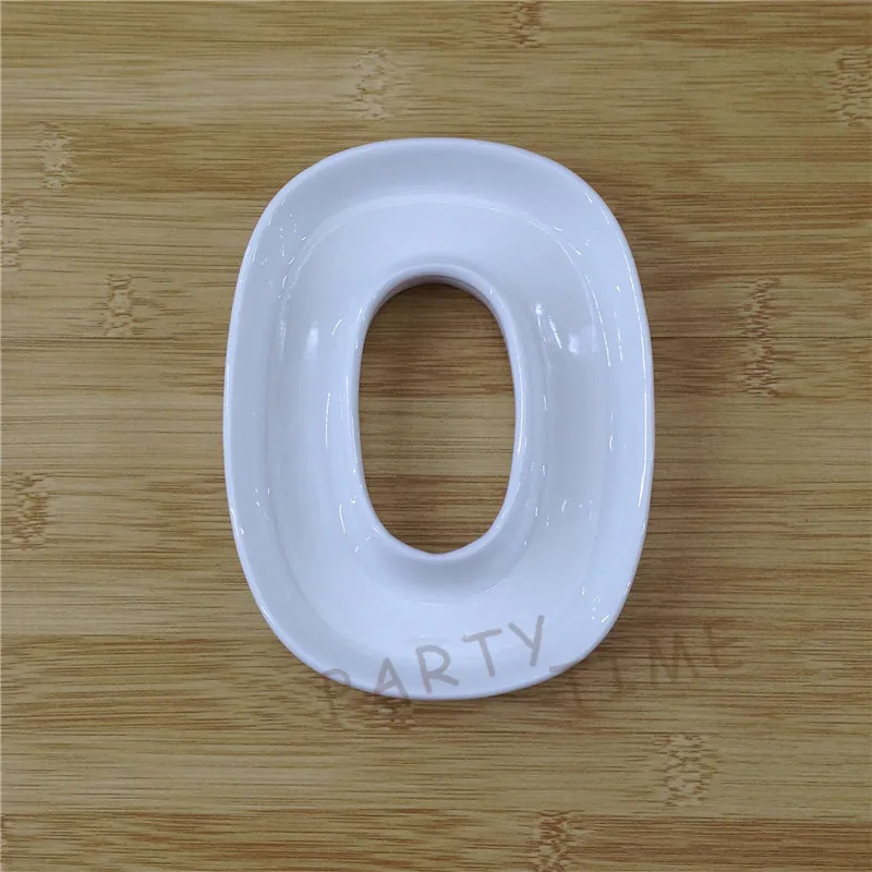 

Ceramic Number 0 Shape Design Plates for Marriage Decoration and Party