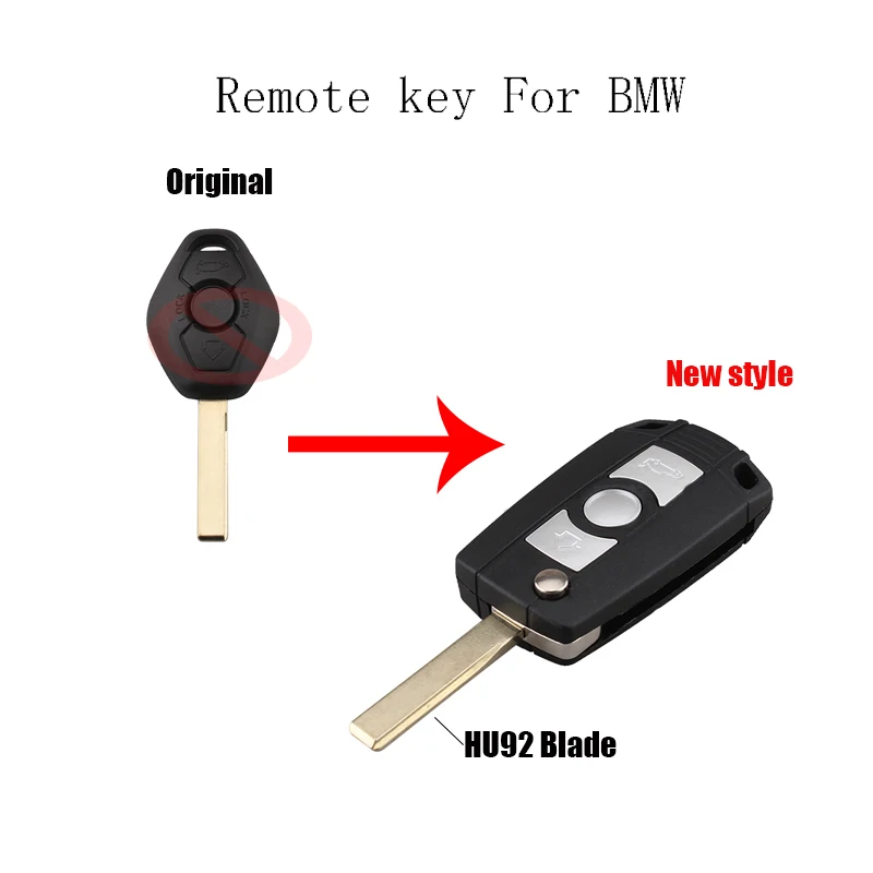 

3Buttons HU92 Blade Flip Key Shell for BMW E81 E46 E39 E63 E38 E83 E53 E36 E85 1 2 3 Series 1997-2006 Remote shell Case