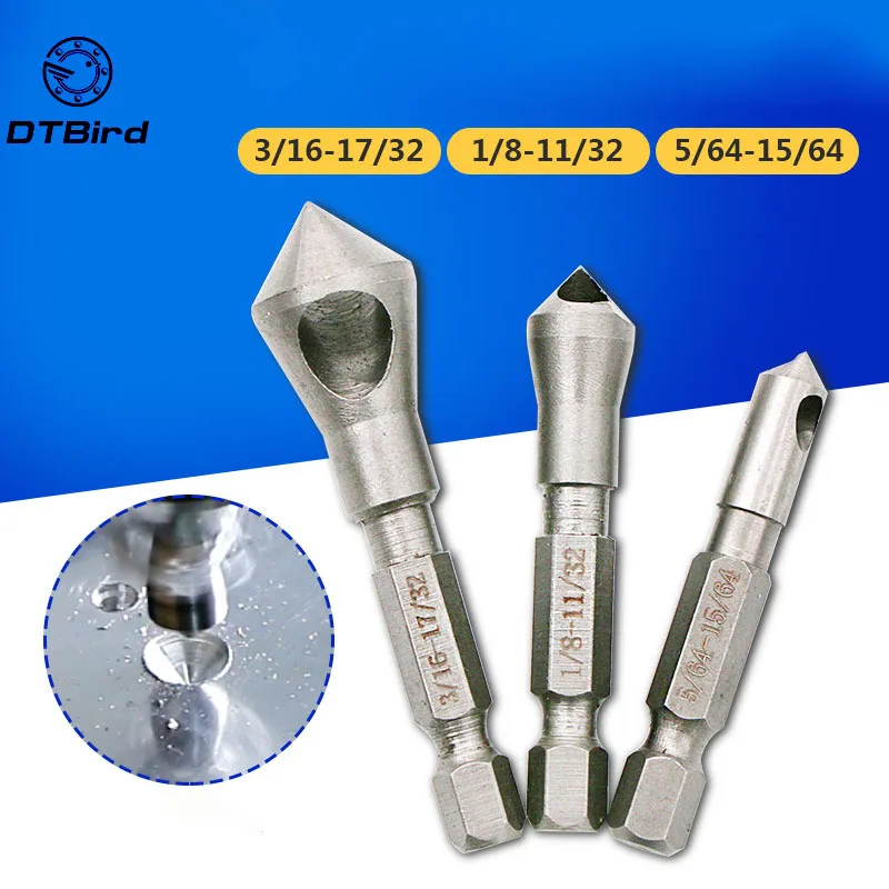 

3pcs Countersink Drill Bit HSS Titanium Coated Deburring Tool Bit Woodworking Tools for Cutting Through Metal Wood Drill Bits
