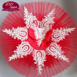 Красный Профессиональный балетное платье для взрослых юбка-пачка осень и зима Практика одежда белый Лебединое озеро Детские костюмы LD0003L